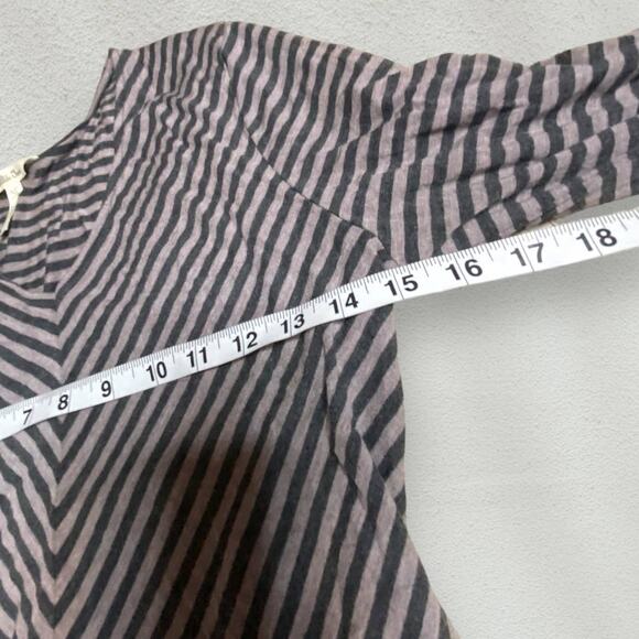 Matilda Jane Modal Spandex Gray Striped 3/4 Sleeve Midi Dress Size M - Picture 4 of 5